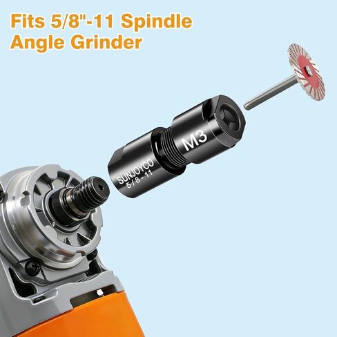 Angle Grinder Collet Adapter: Angle Grinder to Die Grinder Adapter | 5/8"-11 Thread to 1/4" (6mm) & 1/8" (3mm) Collet Chucks Die Grinder Attachment - Angle Grinder Adapter Conversion Kit in Kuwait