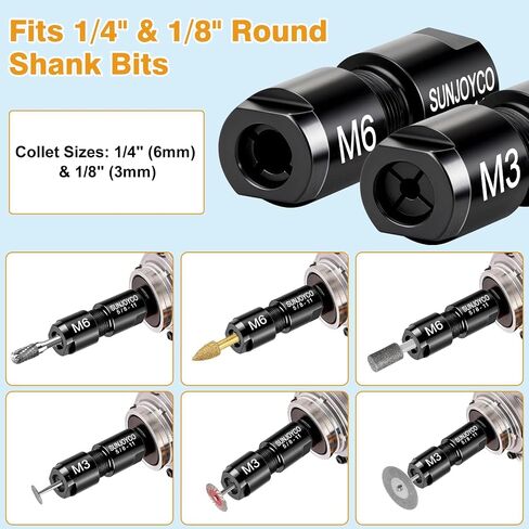 Angle Grinder Collet Adapter: Angle Grinder to Die Grinder Adapter | 5/8"-11 Thread to 1/4" (6mm) & 1/8" (3mm) Collet Chucks Die Grinder Attachment - Angle Grinder Adapter Conversion Kit in Kuwait