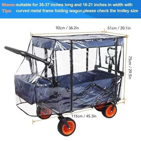 Collapsible Wagon Cover,Windproof Water Proof Canopy for Stroller,Trolley,Cart Accessories in Kuwait