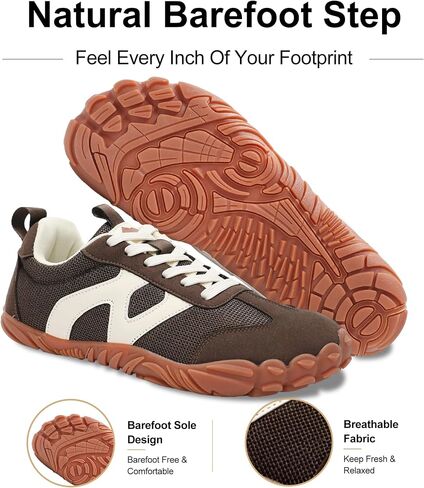 Barefoot Shoes Women Men Wide Toe Box, Zero Drop Grounded Non-Slip Sneakers for Trail Running Hiking Walking Biking Tennis, Lightweight Breathable Comfortable Casual Minimalist Fashion Footwear Unisex | Non-Slip Hiking Trail Running Tennis Travel Workout  in Kuwait
