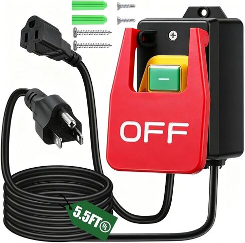 Router Table Switch with Large Stop Sign Paddle, Paddle Switch | Knee-Activated power switch tool, 1.5 FT Female Cord, Table Saw Switch 110/ 220v, for Table Saw | Router Table | Drill Press in Saudi Arabia