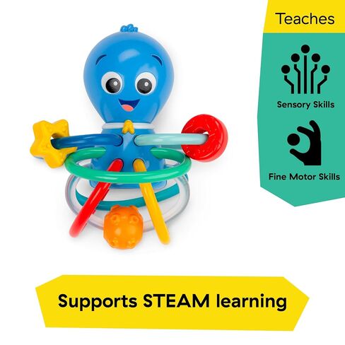 Baby Einstein Ocean Explorers Opus’s Shake & Soothe Teether Toy & Rattle, Ages 0 Months and Up in Kuwait