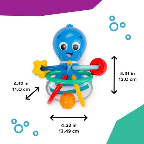 Baby Einstein Ocean Explorers Opus’s Shake & Soothe Teether Toy & Rattle, Ages 0 Months and Up in Kuwait