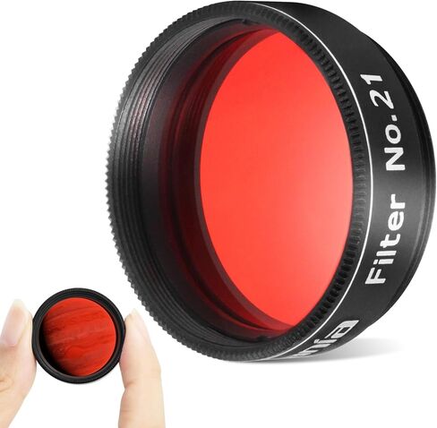 Astromania 2 Inch Telescope Planetary Color Eyepiece Filter #21 Orange | Compatible for 2inch Astronomical Telescope Eyepiece,Enhance Contrast in Lunar Planetary Observation,Black Anodized Aluminium in Kuwait
