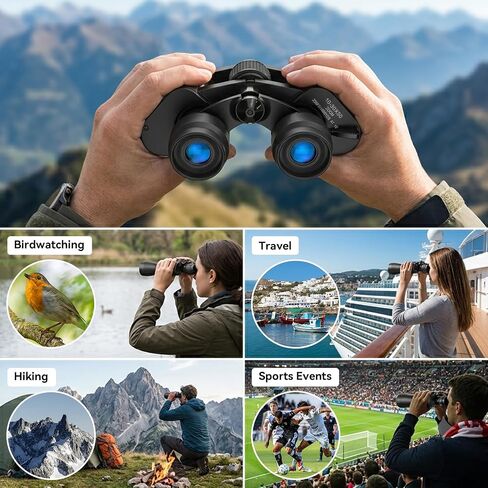 10-30x50 High Power Zoom Binoculars for Adults, Low Light Night Vision/Daily Waterproof / BAK7 Prism/FMC Lens, HD Professional Binoculars for Bird Watching, Hunting, Outdoor, Hiking. in Saudi Arabia