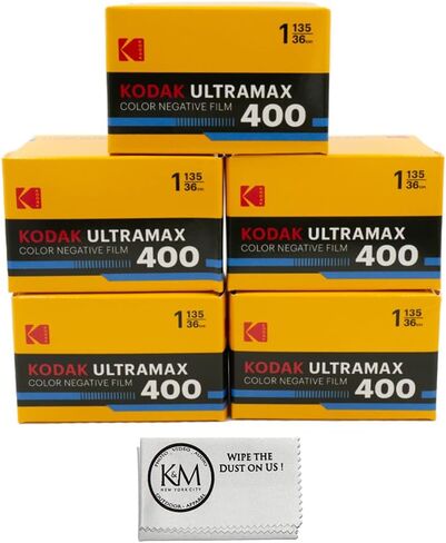 Kodak Eastman UltraMax 400 Color Negative Film | 35mm Roll Film (36 Exposures) 5 Rolls + Cloth in Kuwait
