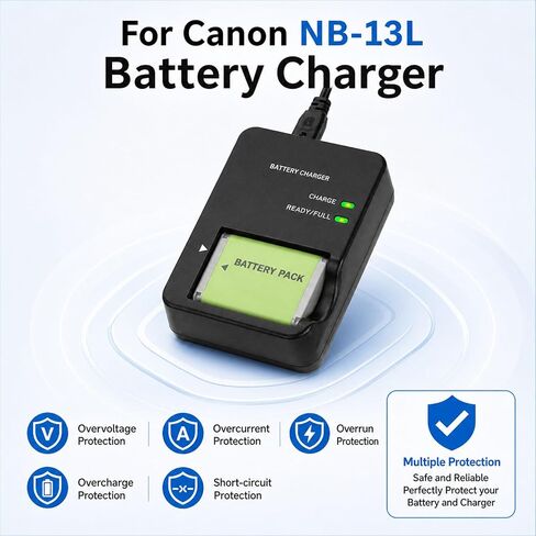 CB-2LH NB-13L Battery Charger Compatible with Canon G7X Mark II III G5X G9X | for SX740 SX730 SX720 SX620 HS Digital Camera Power Supply Replacement CB-2LHT Charger in Kuwait