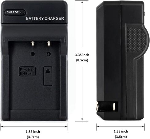 Norifon EN-EL8 Wall Charger for Nikon Coolpix S52c, P1, P2, S1 | Compaitble with Nikon Coolpix S2, S3, S5, S50, S50c, S51, S51c, S52, S6, S7, S7c, S8, S9 with Foldable Plug in Kuwait