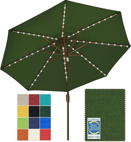EliteShade 1 Set of 9ft Umbrella with Lights (Fern) & Hitch Mount Umbrella Holder in Kuwait