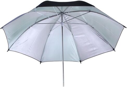 Holibanna 85cm Photography Photo Umbrella with Black Nylon Exterior and Silver Reflective Interior, Aluminum Shaft for Even Light Spread and Increased Highlights, for Flash and Strobe Light in Kuwait