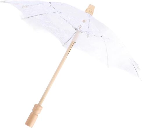 AYNEFY Lace Umbrella Umbrellas Photography Party Decor with Wooden Stand Delicate Graceful Canopy Elegant Stylish Design Lace Umbrella Mini Bridal Parasol for Wedding Household in Kuwait
