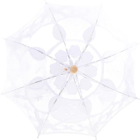 AYNEFY Lace Umbrella Umbrellas Photography Party Decor with Wooden Stand Delicate Graceful Canopy Elegant Stylish Design Lace Umbrella Mini Bridal Parasol for Wedding Household in Kuwait