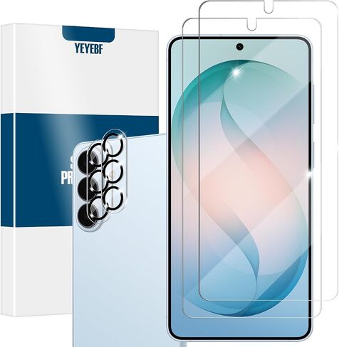 Galaxy S23 FE HD Clear Tempered Glass Screen Protector + Camera Lens Protectors, [2+2 Pack] [3D Glass] [Fingerprint Support] Screen Protector Glass For Samsung Galaxy S23 FE in Kuwait