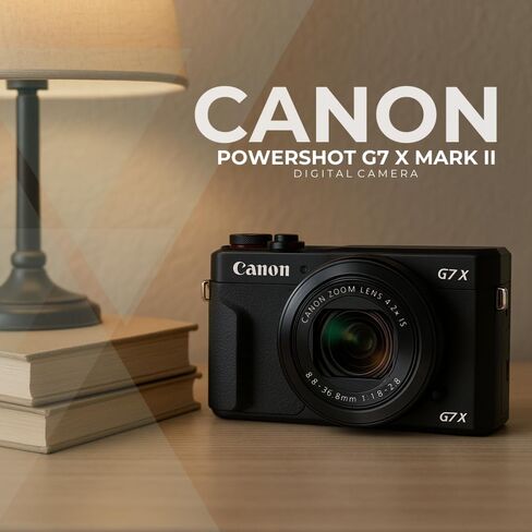 SSE Canon PowerShot G7 X Mark II Digital Camera Black Bundle with 64GB SD Card, Extra Battery, Tripod, Case, and Accessories Renewed in Kuwait