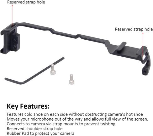 Easy Hood Dual Cold Shoe Adapter Relocation Plate,Extension Cold Shoe Mount | Aluminum Alloy Dual-Head Cold Shoe, Multi-Interface, External Camera Hot Shoe in Kuwait