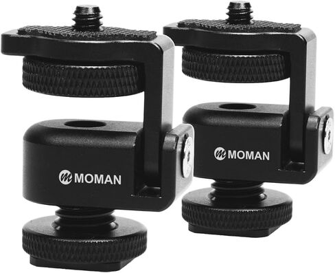 Moman Ball Head Cold Shoe Mount 1/4" Mini Adapter BH02 with 1/4"-20 Thread for Camera Microphone LED Video Light Monitor (2 Pack) in Kuwait