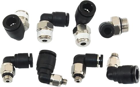 1-10pcs Mini Pneumatic Air Connector Elbow Fittings PL 3 4 5 6mm Male Thread M3 M4 M5 M6 1/8" Quick Straight Push In Hose Pipe(PL4-M5,5pcs) in Kuwait