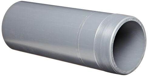 Spears 188N Series PVC Pipe Fitting, Nipple, Thread on One End, Schedule 80, Gray, 3/4" NPT Male x Socket, 4" Length in Kuwait