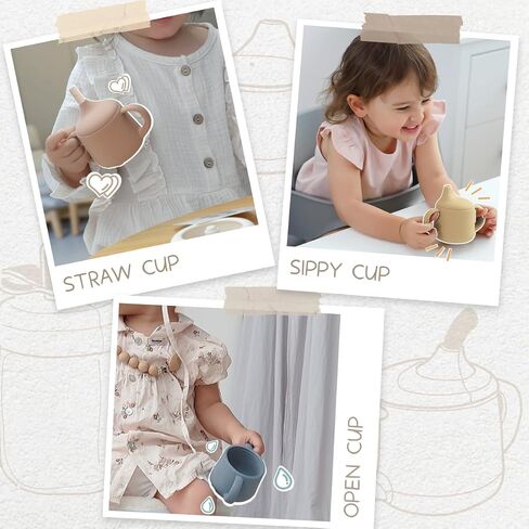 Moonkie Silicone Baby Sippy Cups | 3 Stages Training Cup Straw Cup for Infants Toddlers and Kid | 4 oz 1Pack in Kuwait