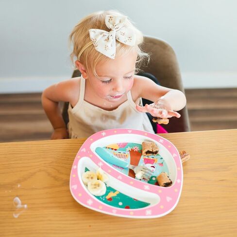 The First Years Peppa Pig Toddler Dinnerware Set - Includes Plate, Divided Bowl, and Utensils - Dishwasher Safe Toddler Feeding Supplies Made Without BPA - 4 Count in Kuwait