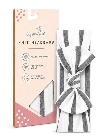 Copper Pearl Baby Bows: Soft and Stretchy Headbands for Baby Girls, Newborn and Toddler Hair Bows and Accessories, Stylish Bow Headband, Cinnamon in Kuwait