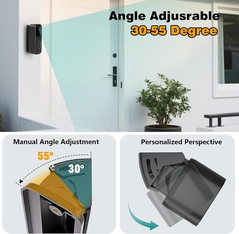 Blink Doorbell Angle Mount, Adjustable 30–55 Degrees Corner Mount | Angled Mounting Bracket Wedge Kit , Wide Viewing Angle Holder for Blink Video Doorbell 2nd Gen(NOT for Doorbell 2K+) ﻿ in Kuwait