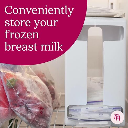 Nurse & Nourish Breast Milk Storage Tower & Freezer Organizer Bin - Space-Saving Rack for Breast Milk Storage Bags - Flat-Freeze Tray for Freezer Bins - First-In, First-Out for Baby Essentials - White in Kuwait