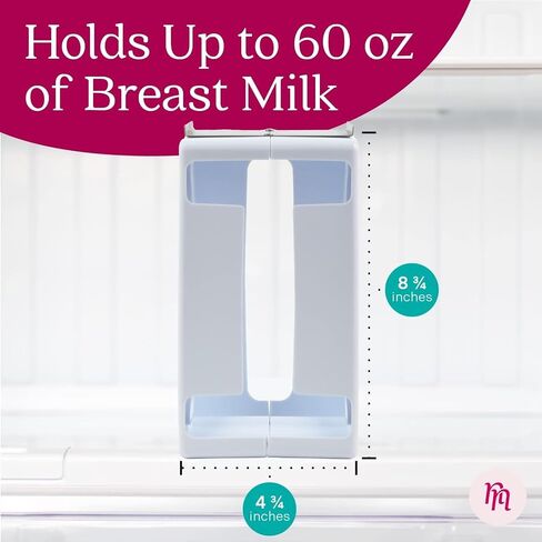 Nurse & Nourish Breast Milk Storage Tower & Freezer Organizer Bin - Space-Saving Rack for Breast Milk Storage Bags - Flat-Freeze Tray for Freezer Bins - First-In, First-Out for Baby Essentials - White in Kuwait