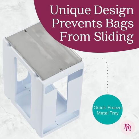Nurse & Nourish Breast Milk Storage Tower & Freezer Organizer Bin - Space-Saving Rack for Breast Milk Storage Bags - Flat-Freeze Tray for Freezer Bins - First-In, First-Out for Baby Essentials - White in Kuwait