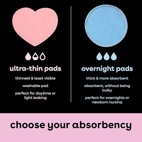 Bamboobies Soft Reusable Nursing Pads for Breastfeeding, Regular, 12 Count | Ultra soft velour pads absorb leaks and stay gentle on sore skin. Machine washable and reusable, so nothing is wasted. in Saudi Arabia