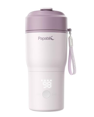 Papablic Portable Bottle Warmer, 4 Temp Settings, Baby Milk Warmer, Purple | 85W Fast Heating | Rechargeable | Wide Mouth & Easy Cleaning | Adjustable Temperature Control | Fits Car Cup Holder in Saudi Arabia