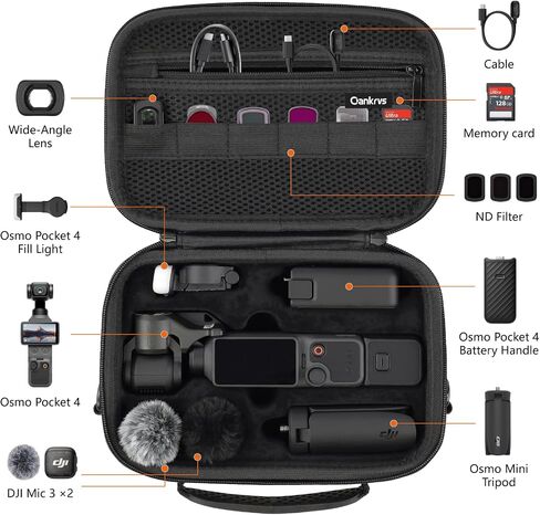 Osmo Pocket 4 Carrying Case Shoulder Bag | For DJI Osmo Pocket 4 Creator Combo/Xtra Muse, Compatible with Osmo Pocket 4/3 Battery Handle,With Removable Shoulder Strap in Kuwait