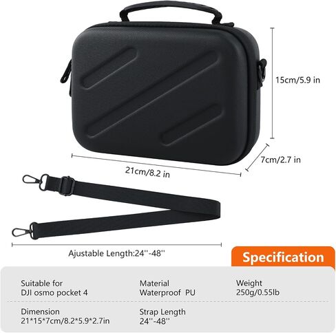 Osmo Pocket 4 Carrying Case Shoulder Bag | For DJI Osmo Pocket 4 Creator Combo/Xtra Muse, Compatible with Osmo Pocket 4/3 Battery Handle,With Removable Shoulder Strap in Kuwait