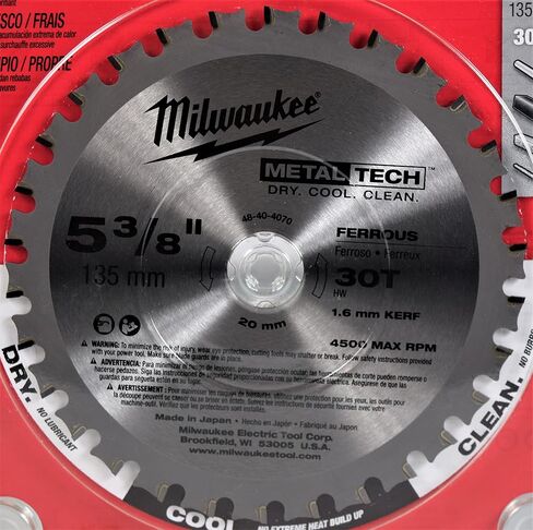 Milwaukee 48-40-4070 5-3/8 in. x 30 Teeth Ferrous Metal Circular Saw Blade (3 Pack) in Kuwait