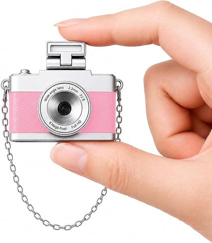 Mini Keychain Camera, 1080P Y2K Vintage Digital Camera for Kids & Tweens, Cute Tiny Pocket Video Recorder, 24 Filters, Birthday Gift for Girls & Boys, White, TF Card & Cable Not Included in Kuwait