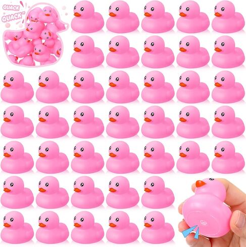 Hungdao 48 Pcs 2 Inch Mini Rubber Ducks for Kids Children Party Favors Bulk Bath Ducks Summer Pool Floating Toys Rubber Duckies Birthday Gifts for Boys Girls Baby Shower Supplies(Blue) in Kuwait