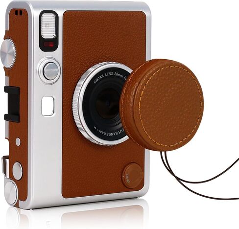 Lens Cap Fit for Fujifilm Mini EVO Instant Camera, Anti-Scratch Aluminum Lens Cover with Flocking Internal (Brown) in Kuwait