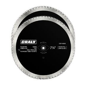 CRALY 7-1/4 Inch 140 Teeth Circular Saw Blade, 5/8 Inch Arbor, Thin Kerf, for Cutting Plywood, OSB, Plastic, Paneling & Vinyl Siding, 2-Pack(C07140WB-2) in Saudi Arabia