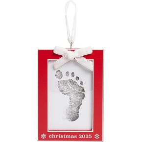 Pearhead Babyprints Double-Sided Christmas Ornament, First Holiday Keepsake Frame with Clean-Touch Ink Pad, Newborn Handprint Footprint Kit, Infant Photo Decoration, Red in Saudi Arabia