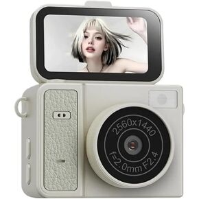 2K Flip Screen Retro Mini Digital Camera | 1.47 Inch Flip Lens CCD Camera Selfie Video Recording Support 128GB TF Card(Green) in Kuwait