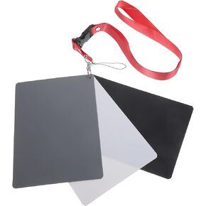 18% Grey White Balance Card for Photography with Portable Neck Strap, Plastic Material, Professional DSLR Camera Color Calibration Accessory in Saudi Arabia
