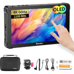 Desview OL7 Camera Field Monitor 7 inch OLED Touch Screen Camera Monitor with 3D LUT HDR Waveform Video Peaking Focus Assist 4K HDMI Input Output for DSLR in Kuwait
