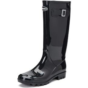 Women's Tall Waterproof Rain Boots Rubber Garden Boots with Buckle | Soft shaft, breathable lining , non-slip outsole , and rinse-clean care for muddy yards, rainy commutes, farms, and dog walks in Saudi Arabia