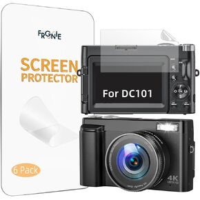 Screen Protector (6 Pack) Designed for Duluvulu 4K Digital Camera, HD Clear PET Film, Anti-Scratch, Designed for Zostuic/TEFTYMON/TESFOT DC101 Camera in Saudi Arabia