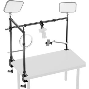 NEEWER Overhead Camera Mount Rig for Top Down Shots, Heavy Duty Steel Tabletop Mount Stand Multi Device Platform for Flat Lay Photography Lighting Cooking Drawing Crafts, For Desks≥3.3'/1m Long, ST100 in Kuwait