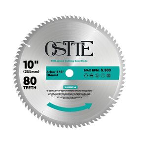 10-Inch 80T Table Saw Blade, 5/8" Arbor | Carbide Tipped, ATB for Smooth Crosscuts, Clean Cuts in Hardwood/Softwood/MDF/Plywood, for Table & Miter Saws in Kuwait