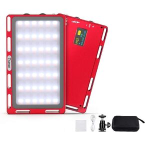 Travor RGB Video Light, 360° Full Color 15 Lighting Scenes Effects CRI 96+ Dimmable 2500-10000K Built-in Rechargeable Battery LED Camera Video Panel Light for Studio YouTube Portrait Photography in Kuwait
