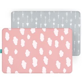Pack and Play Sheets Fitted, 2 Pack Playard Sheet Fits for Graco Pack n Play Mattress, Mini Crib Sheets for Baby Boys & Girl in Kuwait