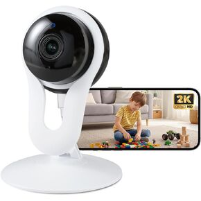 Smart Indoor Pet Camera with Phone App, 2K Home Camera for Dogs, Cats & Family, Motion & Sound Alerts, Night Vision, 2-Way Audio, Alexa Compatible in Kuwait