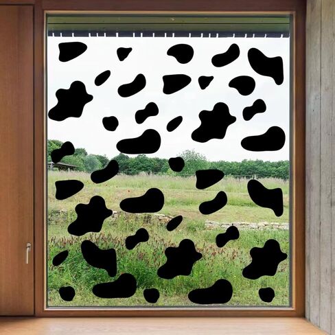 Runtoo Large Cow Print Wall Stickers Modern Cow Spot Wall Decals Black Polka Dot Wall Decor for Bathroom Bedroom Baby Nursery Classroom in Kuwait